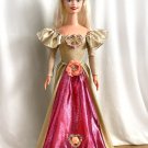 Queen Princess Dress & Crown, for My Size Barbie Doll. New. Gold Pink Sparkly