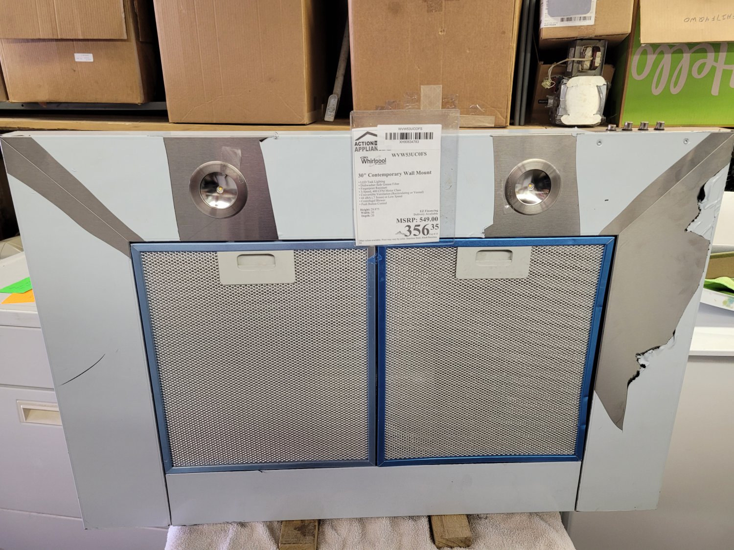 Whirlpool overhead Stove vent