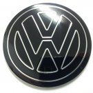 METAL STICKERS WHEELS CENTER CAPS  4pcs vw black 90mm 3.54" domed