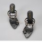 Peep-toe slip-on sandals 9cm high heels