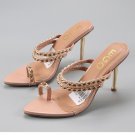 Peep-toe slip-on sandals 9cm high heels
