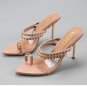 Peep-toe slip-on sandals 9cm high heels