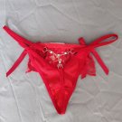Women's sexy underwear lingerie lace thongs T-string Red