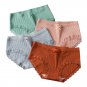 Gray 3pcs Female Rid fabric lace mid-rise briefs panties