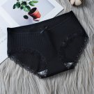 Black 3pcs Female Rid fabric lace mid-rise briefs panties