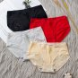 Jacquard Beige 3pcs Female ice silk lace mid-rise briefs panties