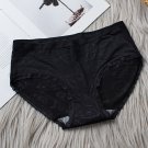 Jacquard Black 3pcs Female ice silk lace mid-rise briefs panties