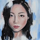 Girl in mirror. Original oil painting. Wall art