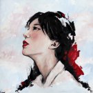 Sky girl . Original oil painting. Wall art