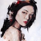 Korean girl . Original oil painting. Wall art