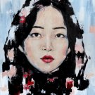 Korean woman. Wall art. Original painting