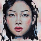 Asian woman oil . Original oil painting. Wall art