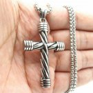 tkmdl Mens Goth Stainless Steel Christian Cross Pendant Necklace For Men Chain