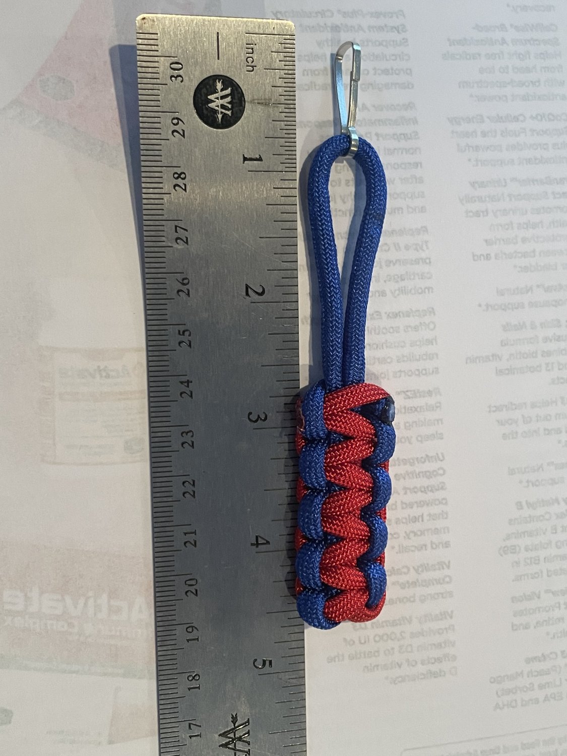 Blue/red keychain