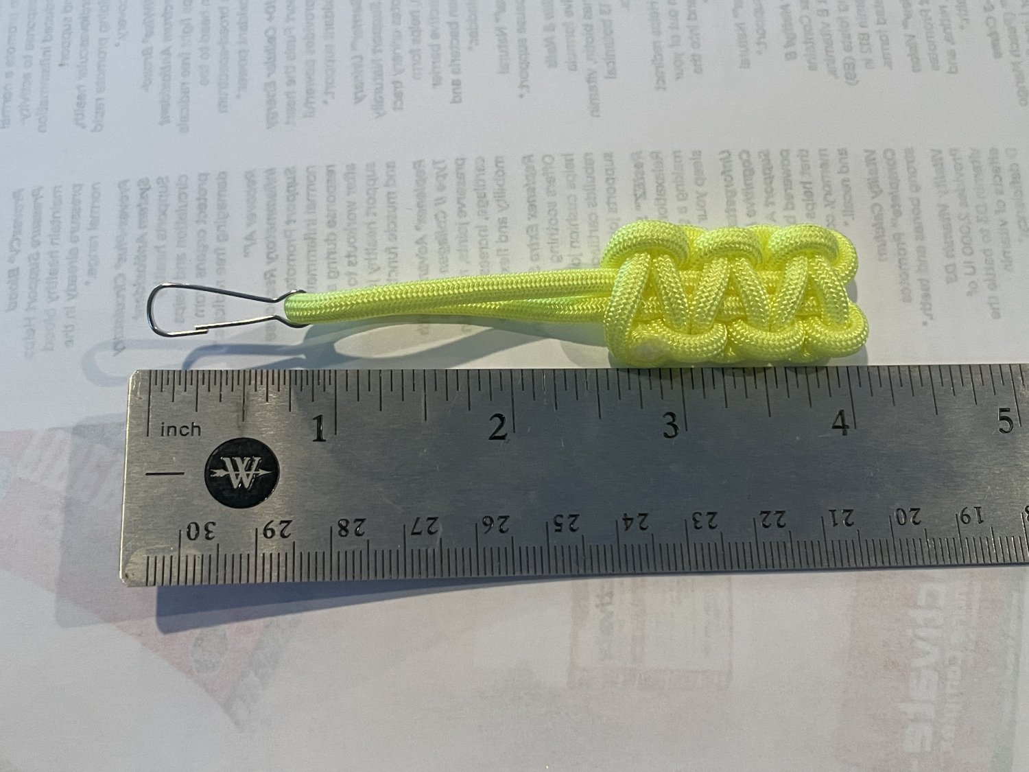 Neon yellow keychain