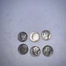 1939 -1947 Roosevelt Dimes Lot of 5