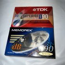 Cassette Tape Lot 2 90 Minutes Memorex TDK Music Blank Tape Cassette