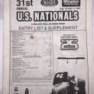 NHRA US Nationals 1985 Entry List And Supplement Indianapolis Raceway Park