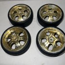 HPI Racing Wheels Tires  1/10 RS4 Touring Car Sprint Plastic Gold