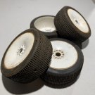 AKA PRODUCTS INC. 1/8 P1 Soft Long Wear Pre-Mounted Tires White Wheels 4 (w7)