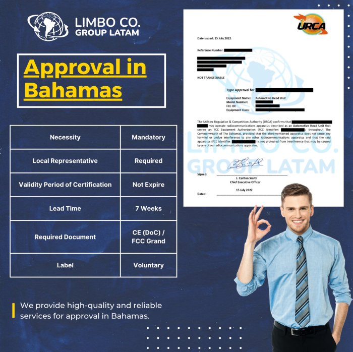 Approval in Bahamas