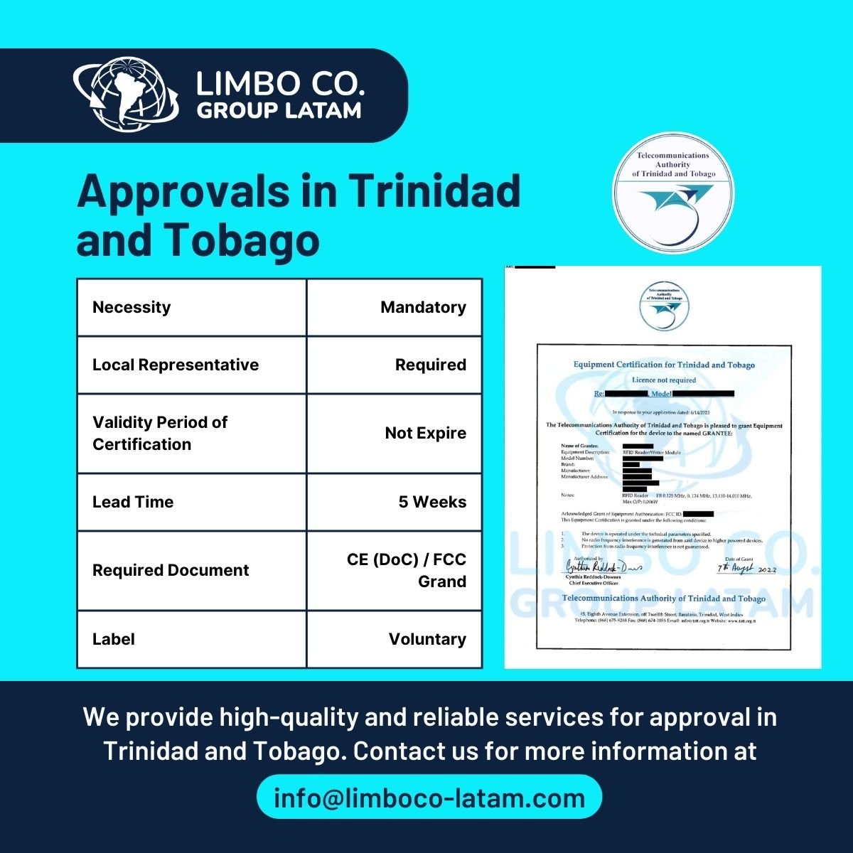 Approval in Trinidad and Tobago