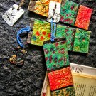Recycled collage bookmarks,Colorful strip bookmarks,Zero waste bookmarks,Upcycled paper bookmark