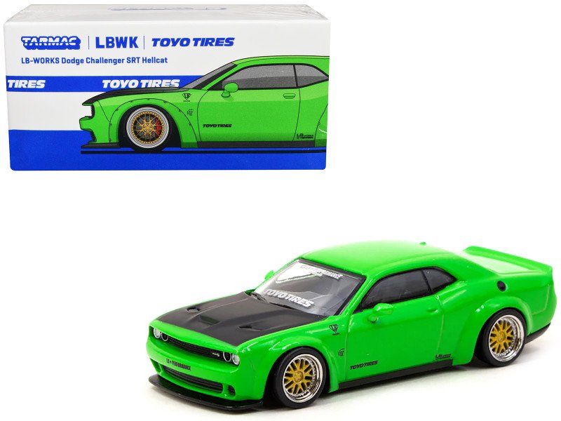 Dodge Challenger SRT Hellcat Green Series 1/64 Diecast Model by Tarmac Works