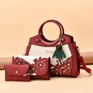 3 pcs leather women handbag sets ladies