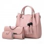 PU leather women lady handbag set 3 in 1