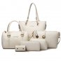 leather women hand bags 6 pcs handbags set