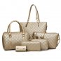 leather women hand bags 6 pcs handbags set