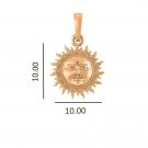 925 Sterling Silver 22k Gold Plated Spiritual God Sun/ Surya Pendant Locket