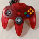 OFFICIAL NINTENDO 64 N64 Controller Clear Red Long Handle Japan Import Tested