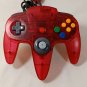 OFFICIAL NINTENDO 64 N64 Controller Clear Red Long Handle Japan Import Tested