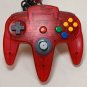 OFFICIAL NINTENDO 64 N64 Controller Clear Red Long Handle Japan Import Tested