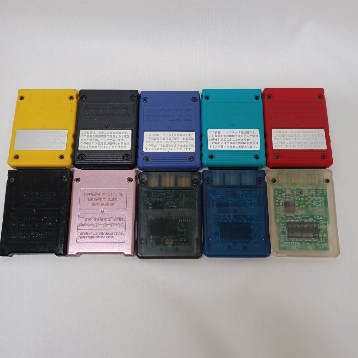 FUJIWORK HORI KEMCO PlayStation 2 PS2 Memory Card 8MB Lot of 10 Tested
