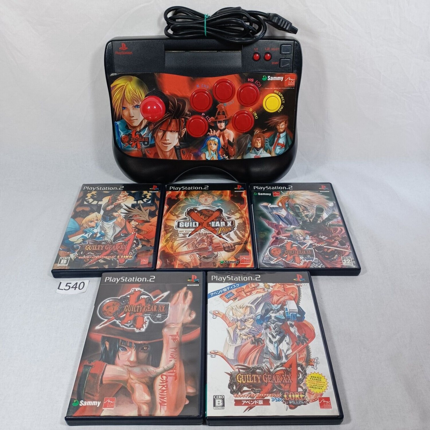 SONY PlayStation 2 PS2 Sammy Fighter Stick Guilty Gear XX Custom 5 Softwares JP