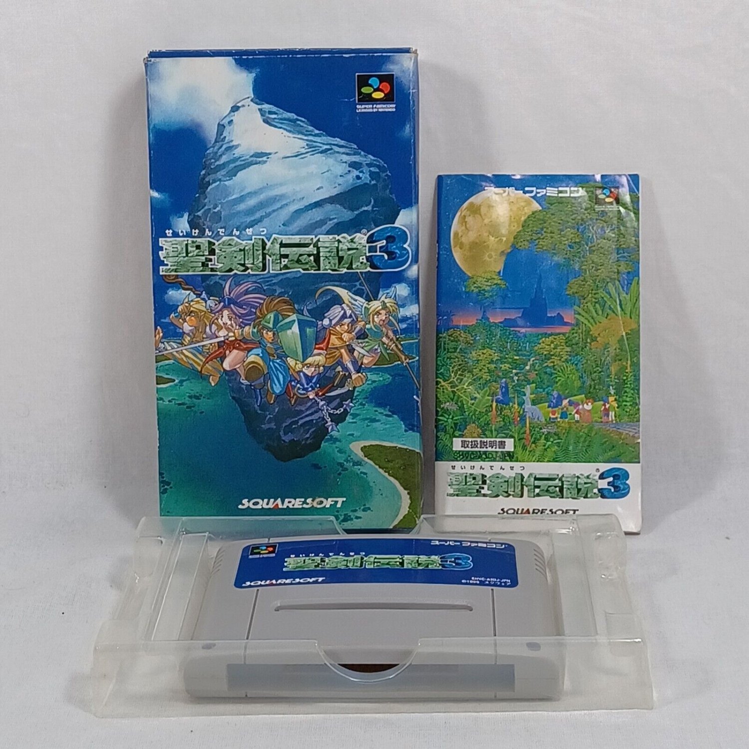 NINTENDO Super Famicom SFC Seiken Densetsu 3 Complete CIB Japan NTSC-J Tested