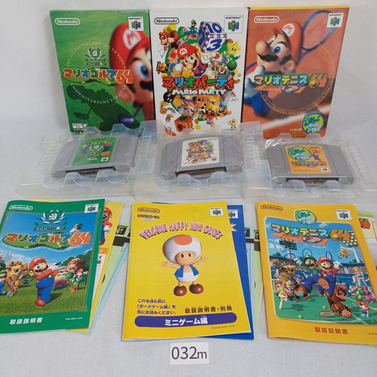 Near MINT Nintendo 64 N64 Mario Party Golf Tennis CIB Complete Japan NTSC-J