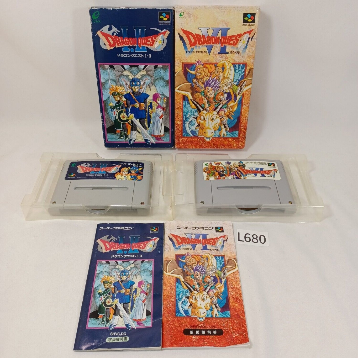 NINTENDO Super Famicom SFC Dragon Quest I.II VI 1.2 6 Complete CIB Japan Tested