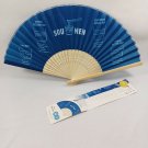 BRAND NEW Japanese Folding Fan Blue base Soumen SENSU JAPAN JPN karinpia