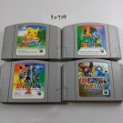 NINTENDO 64 N64 Lot of 4 Pokemon Stadium 1 2 Gold Silver Hey You, Pikachu Tested