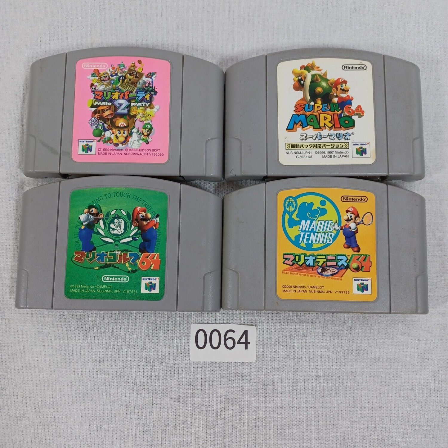 NINTENDO 64 N64 Lot of 4 Super Mario Party Tennis Golf Japan NTSC-J Tested