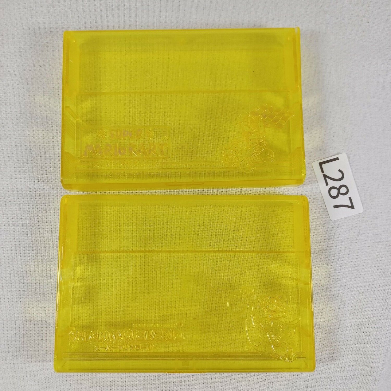 JUNK OFFICIAL Nintendo Super Famicom SFC Cartridge Case Mario Kart Mario World