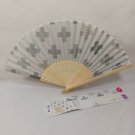 BRAND NEW Japanese Folding Fan Gray cross SENSU JAPAN JP JPN karinpia
