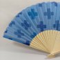 BRAND NEW Japanese Folding Fan Light blue Cross SENSU JAPAN JPN karinpia