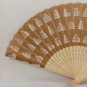 BRAND NEW Japanese Folding Fan Japanese Castles Brown SENSU JAPAN JP karinpia