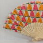 BRAND NEW Japanese Folding Fan Watermelon Yellow Pink Kids SENSU JAPAN JP Takeda
