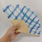 BRAND NEW Japanese Folding Fan Checkered pattern Blue SENSU JAPAN JP Takeda